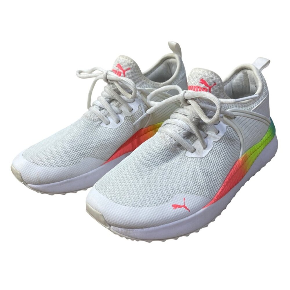 PUMA Childs Pacer Next Cage Sneaker Neon 6C (Women's 8) Running Shoe - Picture 4 of 11